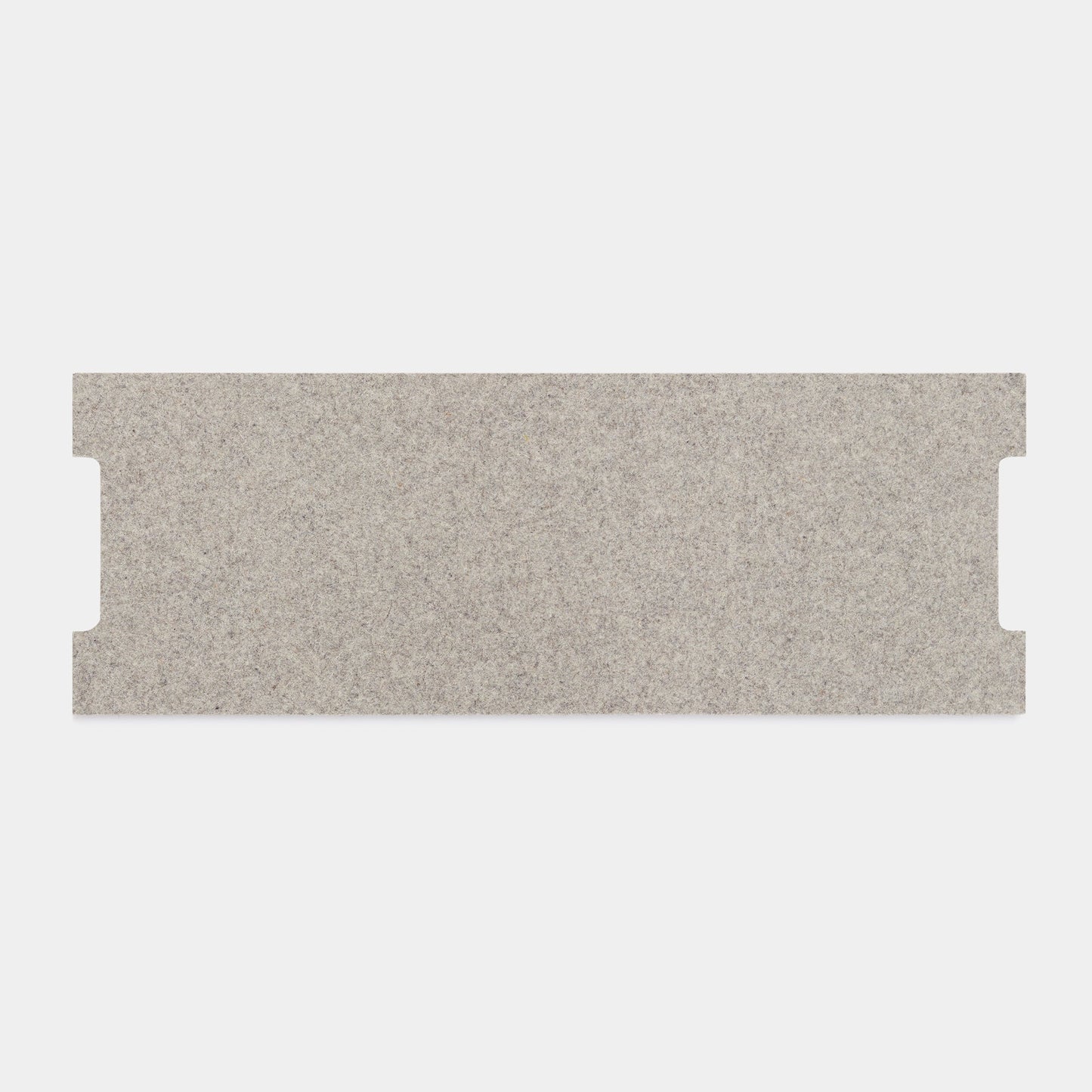 A Felt Tops rectangular gray panel with notched cutouts on the left and right edges, shown against a plain white background.