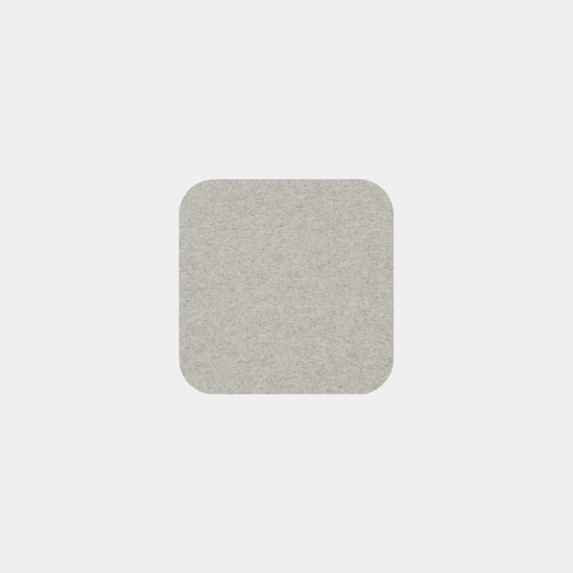 A light gray, square-shaped Felt Tops product with rounded corners is centered on a plain white background.